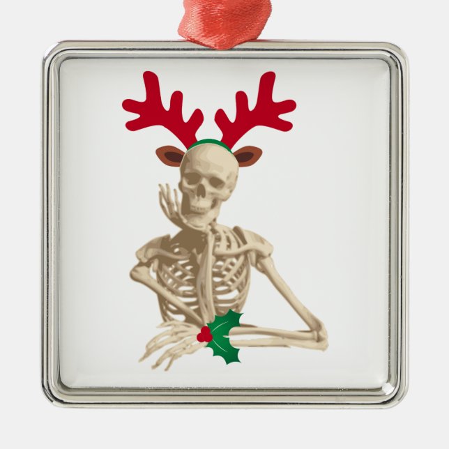 Weihnachtsrentierskelett Ornament Aus Metall (Vorne)