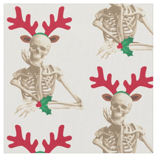 Weihnachtsrentierskelett Stoff (Nahaufnahme)