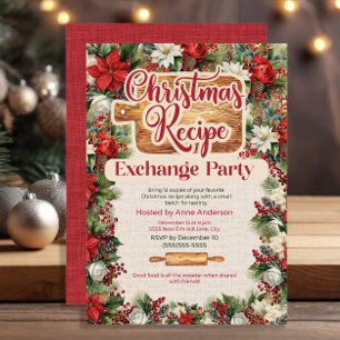 Weihnachtsrezept-Austauschparty Einladung