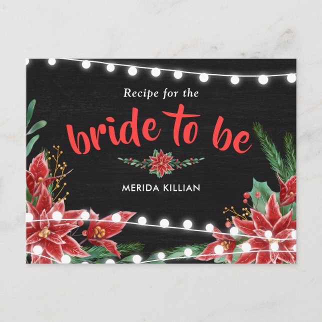 Weihnachtsrezepte für Bride in Poinsettia Postkarte (Vorderseite)