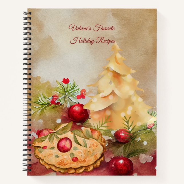 Weihnachtsrezepte Personalisiertes Notebook Notizbuch (Vorderseite)