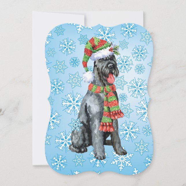 Weihnachtsriant Schnauzer Feiertagskarte (Vorderseite)
