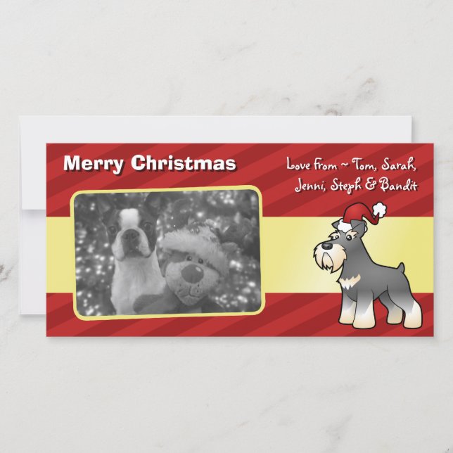 Weihnachtsriese/Standard/Miniaturschnauzer Feiertagskarte (Vorderseite)