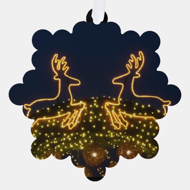 Weihnachtsrinder Ornament Karte (Vorderseite)