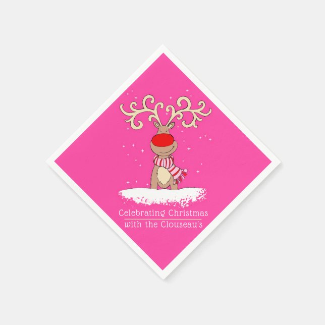 Weihnachtsrinder personalisiert serviette (Ecke)