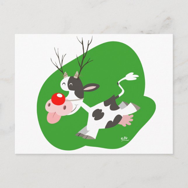 Weihnachtsrinder-Postkarte Feiertagspostkarte (Vorderseite)