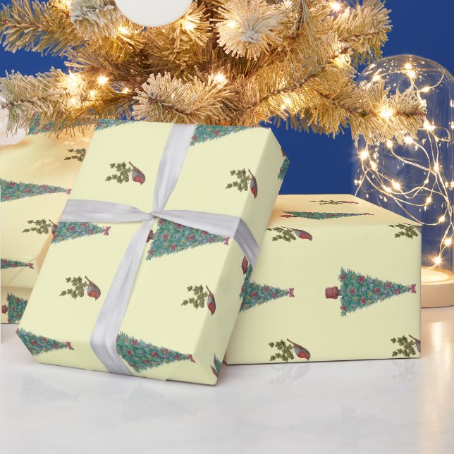 Weihnachtsrobben und Weihnachtsbäume Geschenkpapier (Feiertage)