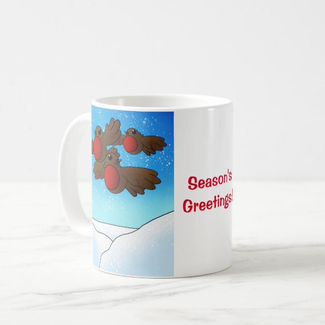 WeihnachtsRobin Birds Kaffeetasse (Vorderseite Links)