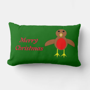Weihnachtsrobin individualisierbares Kissen