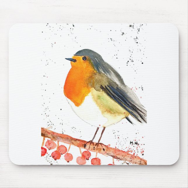 Weihnachtsrobin Mousepad (Vorne)