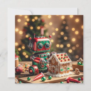 Weihnachtsrobot-Grußkarte Feiertagskarte