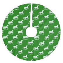 Weihnachtsrock Grün und Weiß Pferd