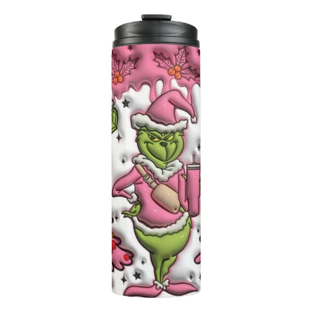 Weihnachtsrosa Thermosbecher (Vorderseite)