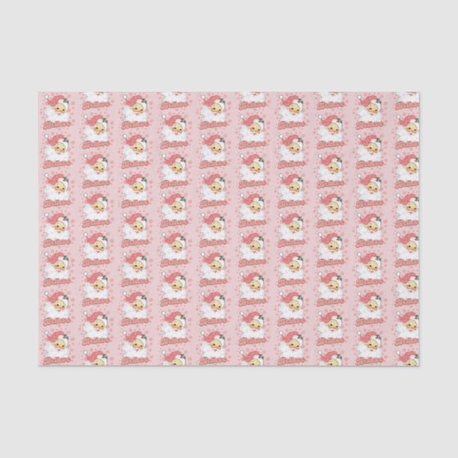 Weihnachtsrosa Weihnachtsfeiertag Seidenpapier (Vorderseite)