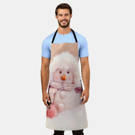 Weihnachtsrosa & Weißer Flusssnowman Schürze