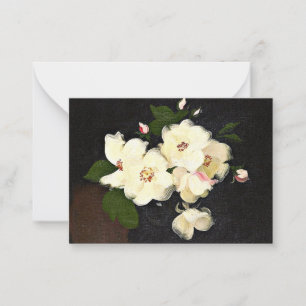 Weihnachtsrosen, feine Kunstmalerei Mitteilungskarte