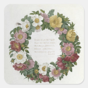 WeihnachtsRosen Quadratischer Aufkleber