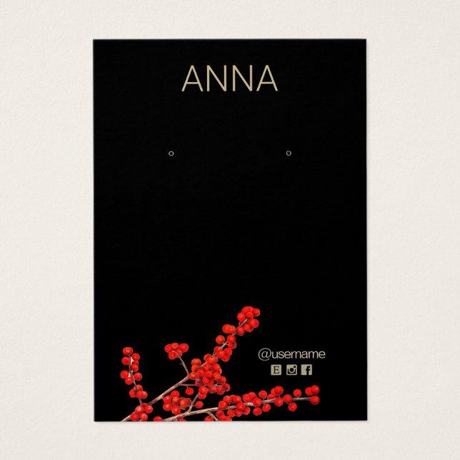 Weihnachtsrot-Beeren-Erring-Display-Karte (Vorderseite)