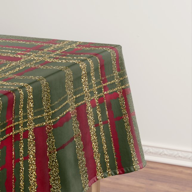 Weihnachtsrot, Grün & Glitzer Weihnachtsfest Tarta Tischdecke (Beispiel)