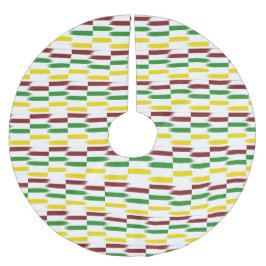 Weihnachtsrot, Grün, Lebendige Goldstreifen auf We Polyester Weihnachtsbaumdecke