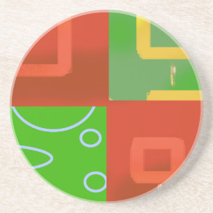 Weihnachtsrot Grüne Geometrie Getränkeuntersetzer