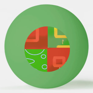 Weihnachtsrot Grüne Geometrie Tischtennisball