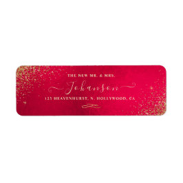 Weihnachtsrot+Imitate Gold Glitzer Rücksendeadress