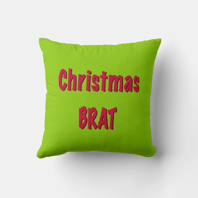 Weihnachtsrot und Brat Green Kissen (Rückseite)