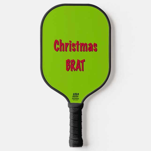 Weihnachtsrot und Brat Green Pickleball Schläger (Vorderseite)