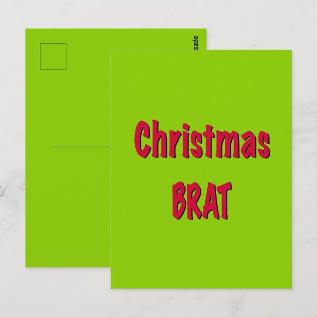 Weihnachtsrot und Brat Green Postkarte (Vorne/Hinten)