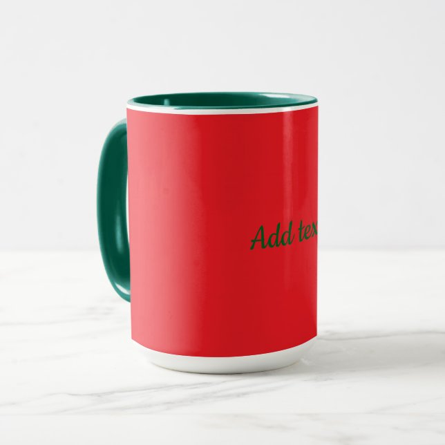 Weihnachtsrot und Festgrün Tasse (Vorderseite Links)