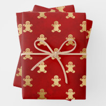 Weihnachtsrot und Gold Gingerbrot Mann