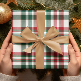 Weihnachtsrot und Grün Kariert Geschenkpapier Set