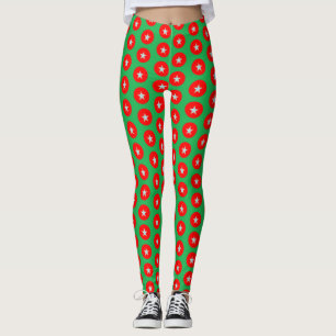 Weihnachtsrot und -grün leggings