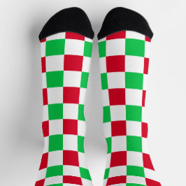 Weihnachtsrot und grüne Tafel Socken