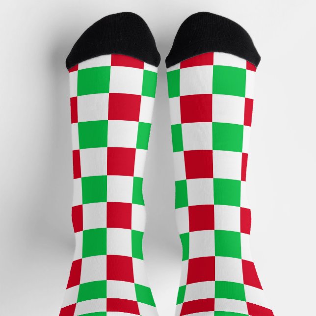 Weihnachtsrot und grüne Tafel Socken (Oben)