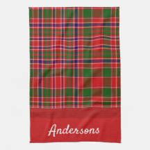 Weihnachtsrot und grünes Mit Monogramm Handtuch
