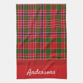 Weihnachtsrot und grünes Mit Monogramm Handtuch