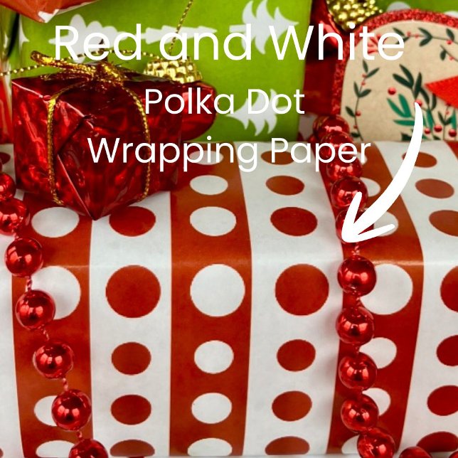 Weihnachtsrot und Weiße Punkte Geschenkpapier (Von Creator hochgeladen)