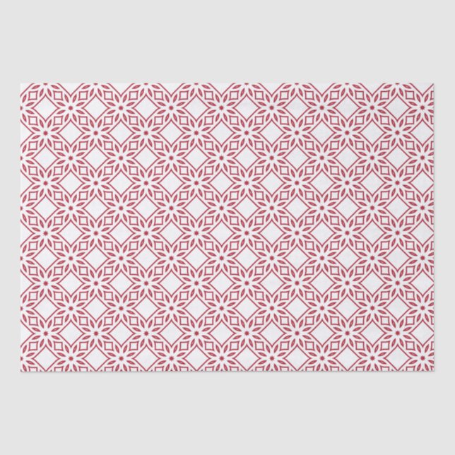 Weihnachtsrot und Weißmuster Seidenpapier (Vorderseite)