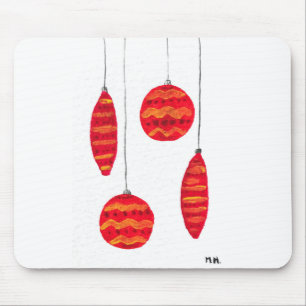 Weihnachtsrote Baubles Mousepad