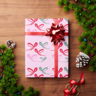 Weihnachtsrote Bögen Grün Rosa Handgezeichnet Geschenkpapier