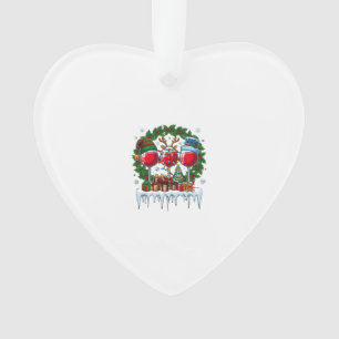 Weihnachtsrote Weingläser Stechpalmenkranz Schneem Ornament