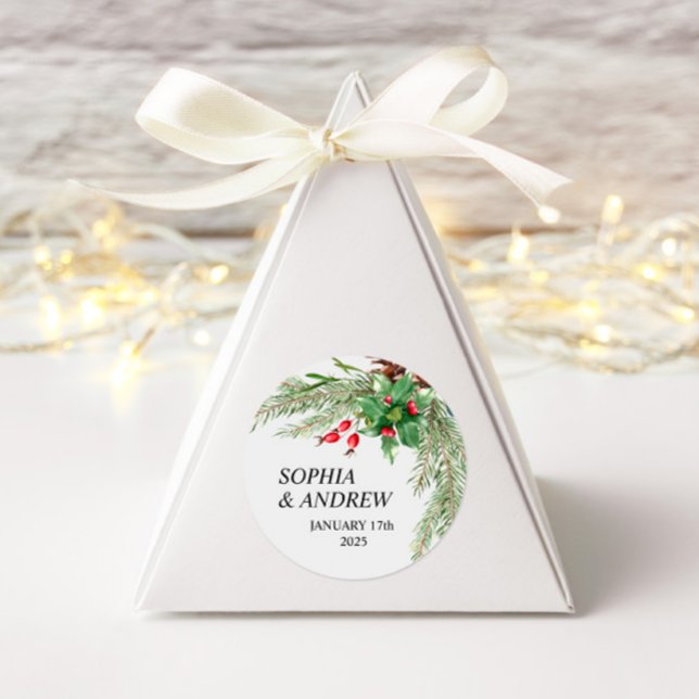 Weihnachtsroter Berries Wedding Cercle Sticker (Von Creator hochgeladen)