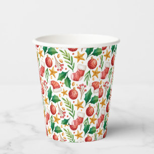 Weihnachtsroter Bulben, Poinsettia Teile und Nut Pappbecher