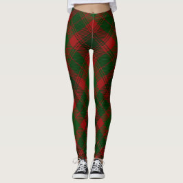 Weihnachtsroter grüner Tartan-kariertes Muster Leggings
