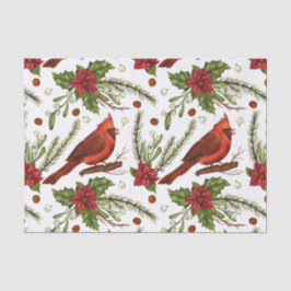 Weihnachtsroter Kardinal Poinsettia Grüne Kiefer Seidenpapier