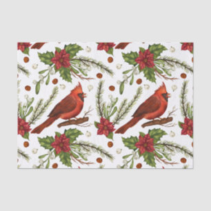 Weihnachtsroter Kardinal Poinsettia Grüne Kiefer Seidenpapier