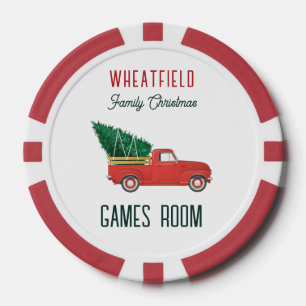 Weihnachtsroter LKW-Familienspielzimmer individuel Pokerchips