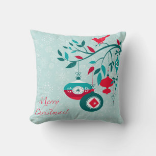 Weihnachtsroter Vogel und Zierstil Art Deko Kissen